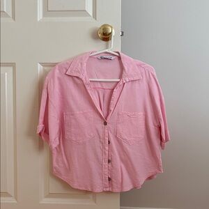 Zara Pink Button-Up Shirt